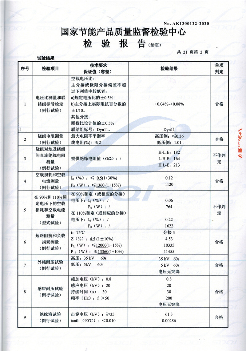高低压试验报告-S11-1250延津延津延津油浸式变压器-2.jpg